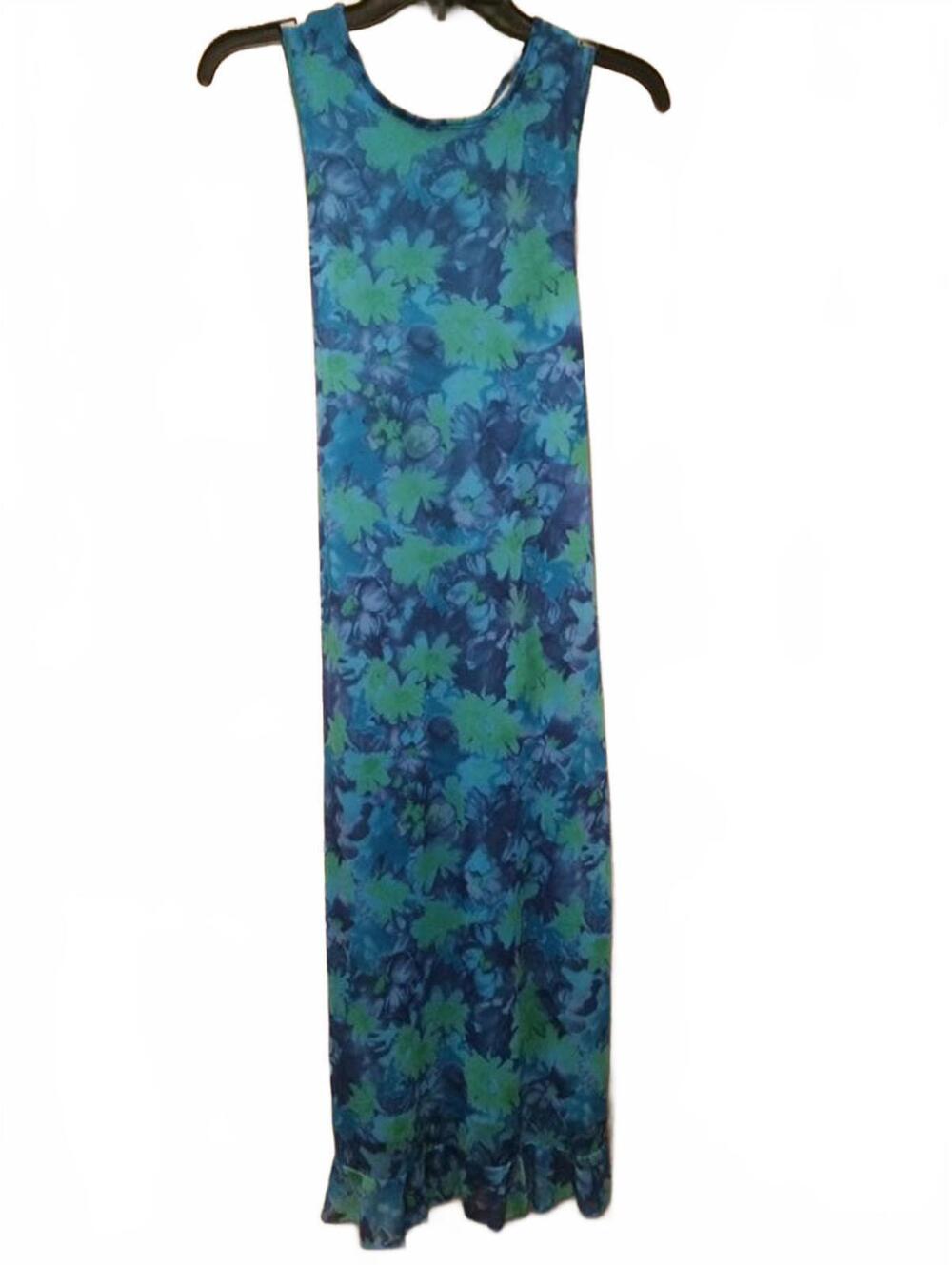 My Michelle Floral Maxi Dress Size 16 Blue Green Sleeveless